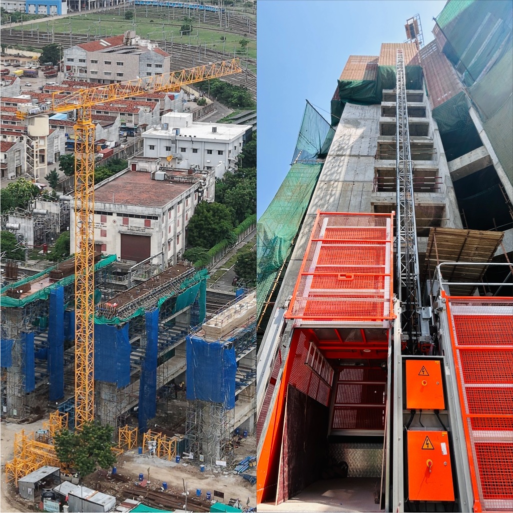 tower cranes and construction hoists