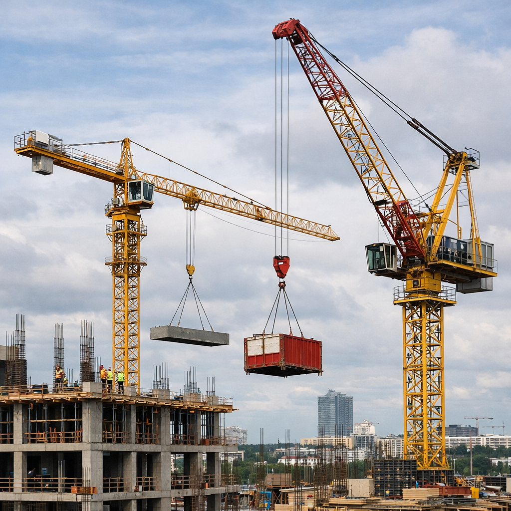 flat top tower cranes and luffing jib tower cranes